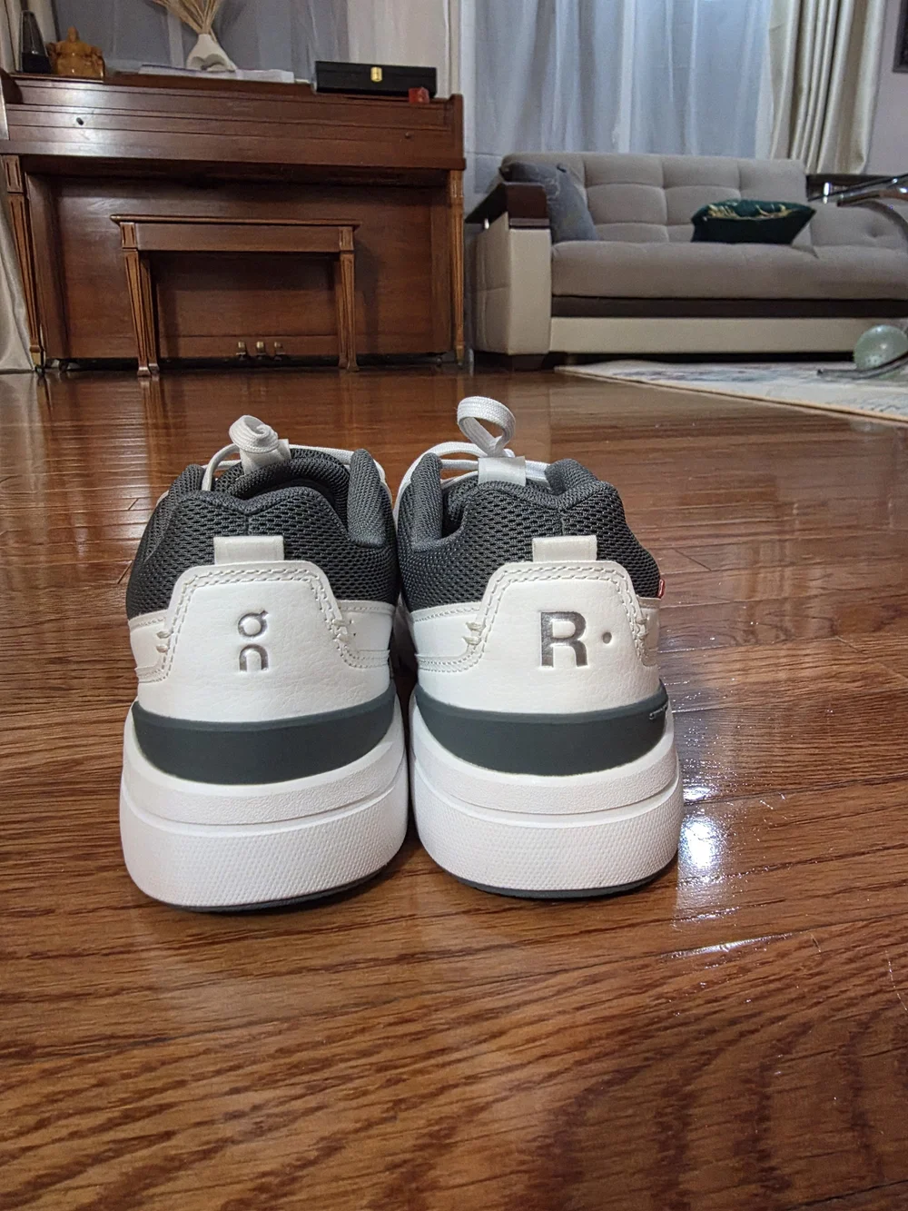 On Running Kids White Sneakers with Gray Accents